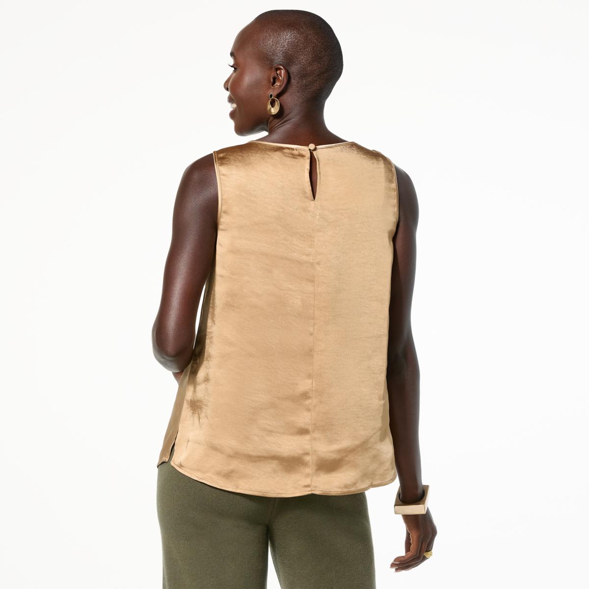 ウェア Chez WynneCollection Occasion Bateau Neck Satin Tank - 23304932 | HSN