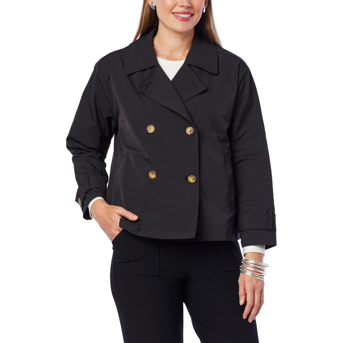 WynneLayers Cropped Double-Breasted Trench Jacket - 20277675 | HSN