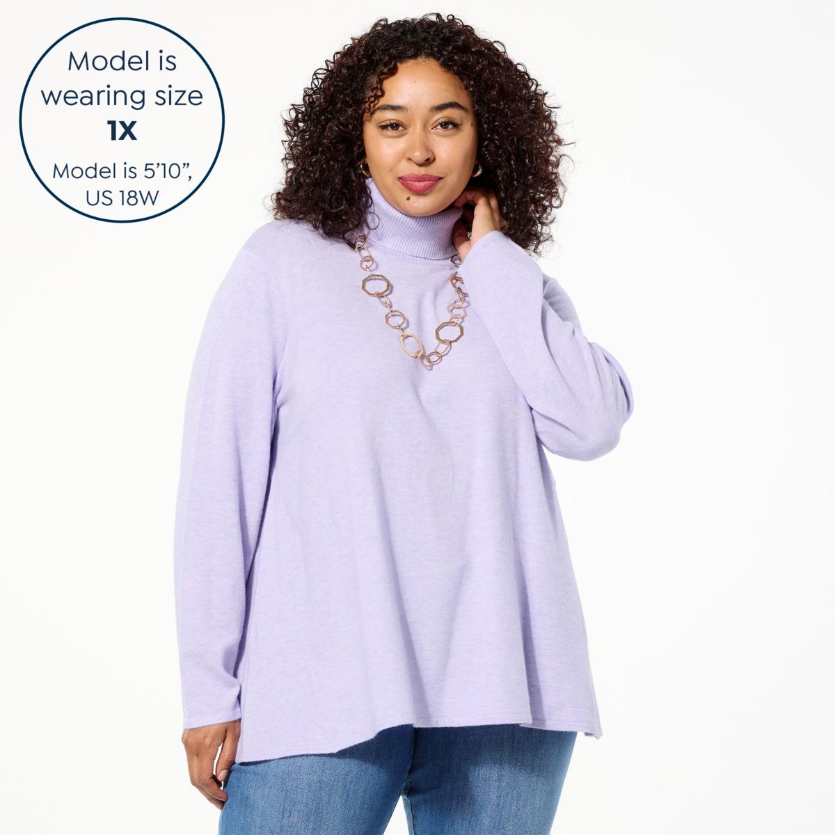 WynneLayers Kiss of Cashmere Butterfly Turtleneck Sweater HSN