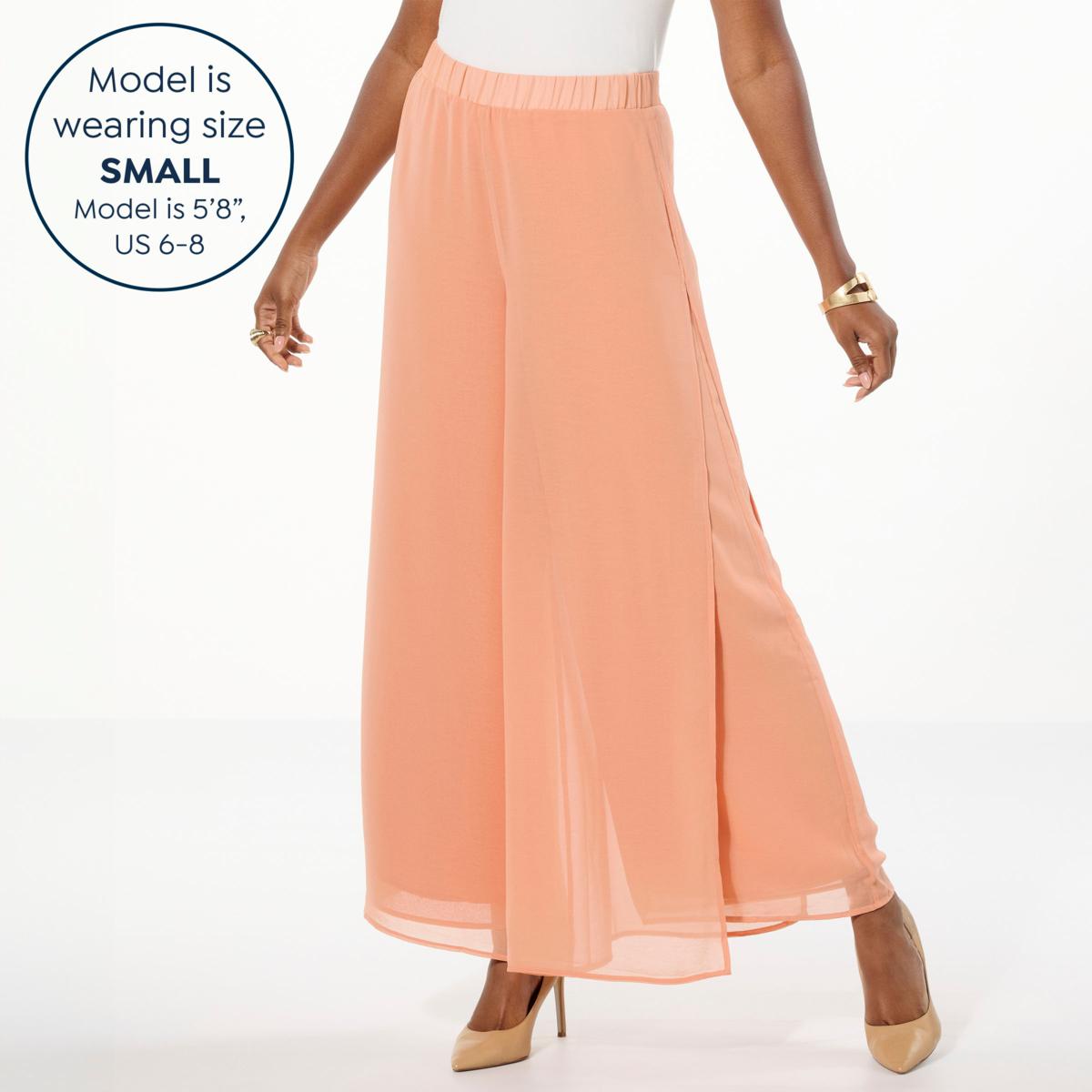 WynneLayers Pull-On Pant with Chiffon Overlay - 22878514 | HSN
