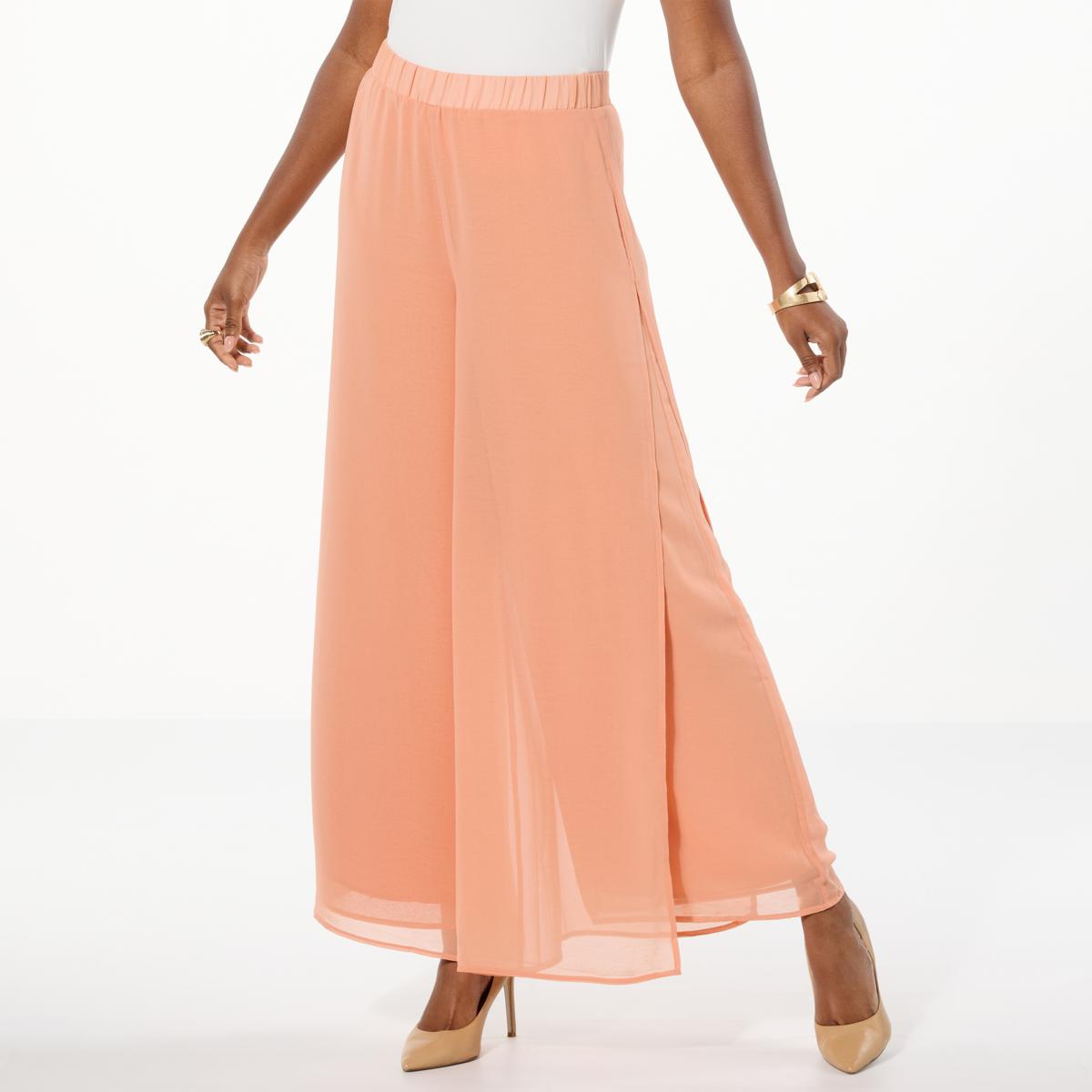 WynneLayers Pull-On Pant with Chiffon Overlay