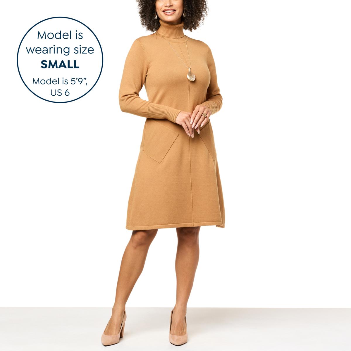 WynneLayers SoftKNIT Turtleneck Sweater Dress - 20582265 | HSN