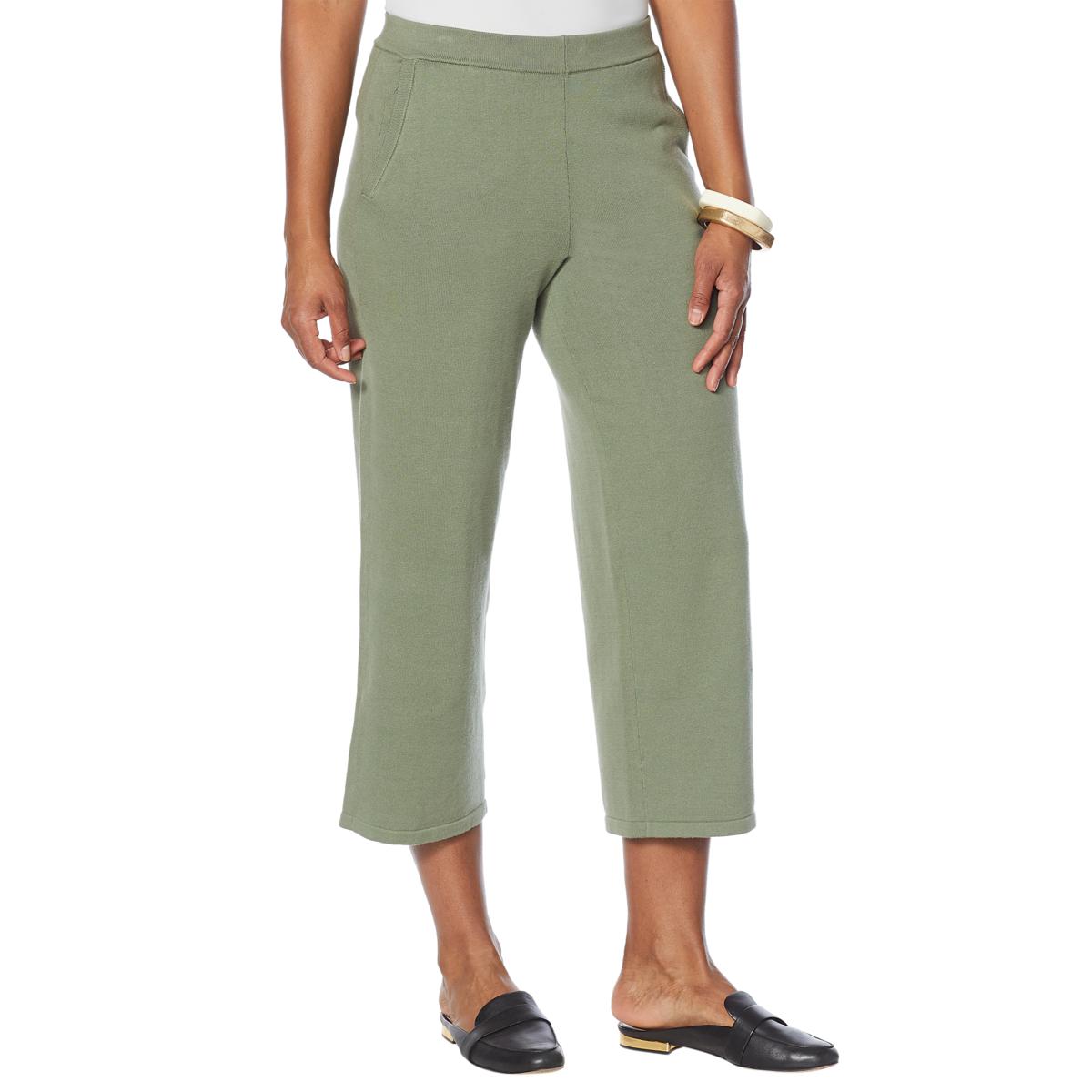 WynneLayers Sweater Knit Straight-Leg Pull-On Crop Pant