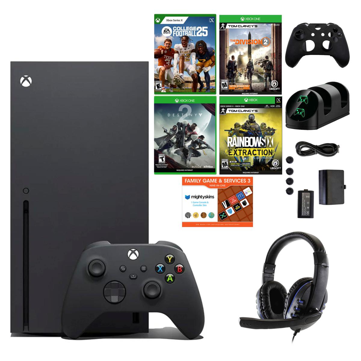 Xbox Series X Console Bundle with 4 Games, Dock, and Accessories Kit