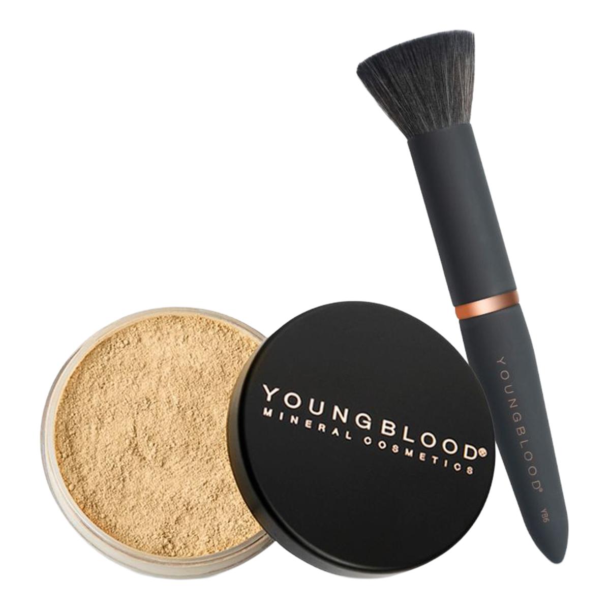 Youngblood Natural Loose Mineral Foundation & YB6 Brush | HSN