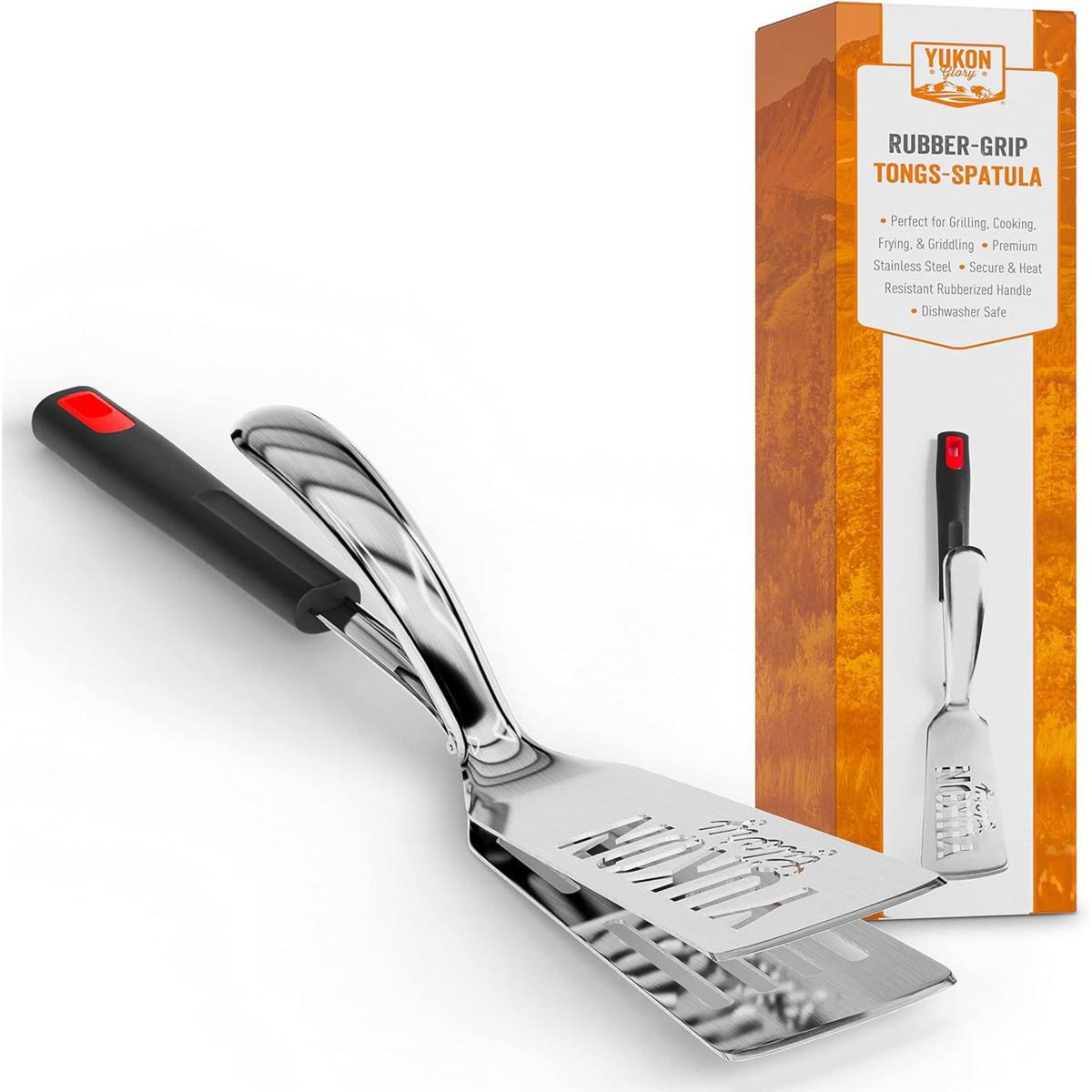 Wide Head Stainless Steel Spatula & Tongs Set For Pan-frying