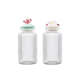 10 Strawberry Street 2-pc. Daisy & Watering Can Knob Canister 