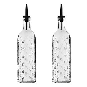10 Strawberry Street Clear Ditsy Floral Glass Oil & Vinegar Bottles