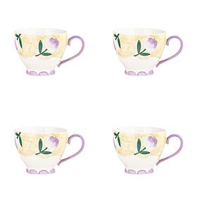 10 Strawberry Street Petaluxe Mug, Tulips, Set of 4