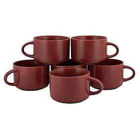 10 Strawberry Street Set of 6 Wazee Matte Oversized Mugs
