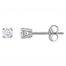 10K Gold .25ctw White Diamond Round Stud Earrings