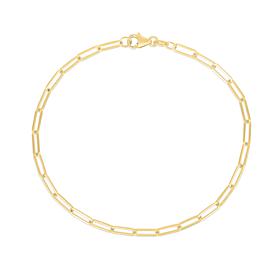 10K Gold Paperclip Link Chain Bracelet 