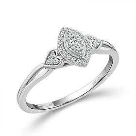 10K Yellow Gold 1/10ctw Diamond Pear and Marquise Design  Ring