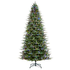 11ft Pre-Lit Green Full Fir Christmas Tree with Lights