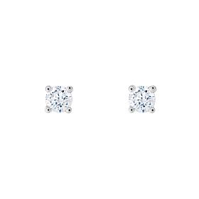 14K Gold .10ctw White Diamond Round Stud Earrings