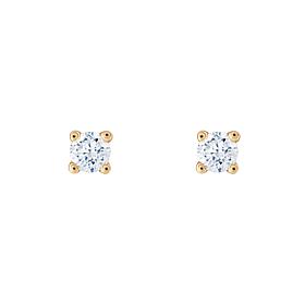 14K Gold .10ctw White Diamond Round Stud Earrings
