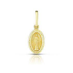 14K Gold  Oval Religious Pendant 