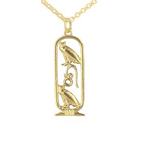 14K Gold-Plated Sterling Silver "MOM" Cartouche Necklace