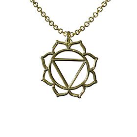 14K Gold-Plated Sterling Silver Solar Plexus Chakra Pendant with Chain
