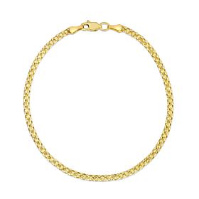 14K Yellow Gold 2-Row Chain Bismark 7-1/4" Bracelet