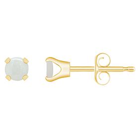 14K Yellow Gold 3mm Round Gemstone Stud Earrings