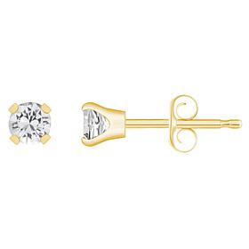 14K Yellow Gold 3mm Round Gemstone Stud Earrings