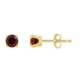 14K Yellow Gold 4mm Round Gemstone Stud Earrings