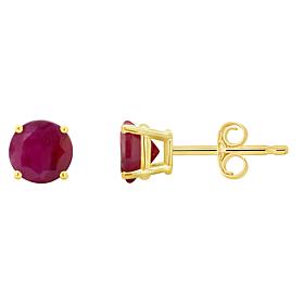 14K Yellow Gold 5mm Round 4-Prong Basket Gemstone Stud Earrings