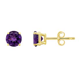 14K Yellow Gold 5mm Round 4-Prong Basket Gemstone Stud Earrings