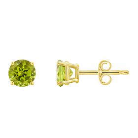 14K Yellow Gold 5mm Round 4-Prong Basket Gemstone Stud Earrings