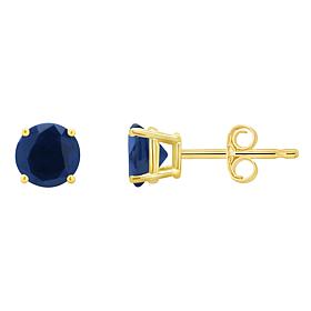 14K Yellow Gold 5mm Round 4-Prong Basket Gemstone Stud Earrings