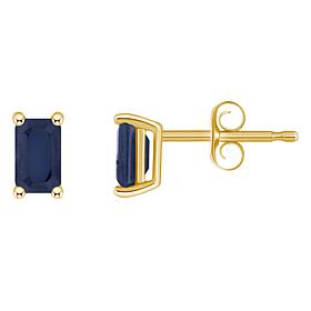 14K Yellow Gold 5x3mm Emerald-Cut Gemstone Stud Earrings