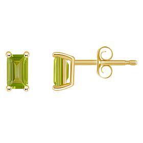 14K Yellow Gold 5x3mm Emerald-Cut Gemstone Stud Earrings