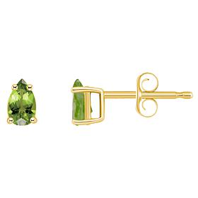 14K Yellow Gold 5x3mm Pear-Shaped Gemstone Stud Earrings