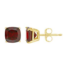 14K Yellow Gold 6mm Cushion-Cut Gemstone Stud Earrings