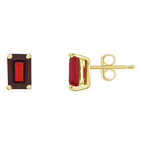 14K Yellow Gold 6x4mm Emerald-Cut Gemstone Stud Earrings