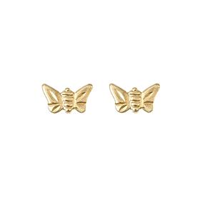 14K Yellow Gold Butterfly Stud Earrings