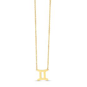 14K Yellow Gold Cancer Zodiac Sign Necklace