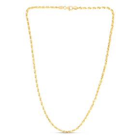 14K Yellow Gold Diamond-Cut Semi-Solid Rope Chain Necklace - 18"