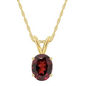 14K Yellow Gold Gemstone 8x6mm Oval Pendant with Chain