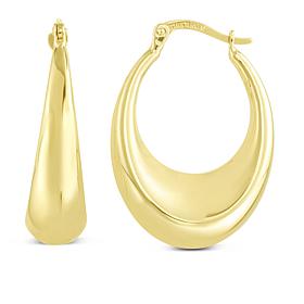 14K Yellow Gold Graduated Hoop Earrings