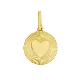 14K Yellow Gold Radiating Heart Pendant