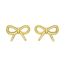 14K Yellow Gold Small Bowtie Earring with push Back Clasp