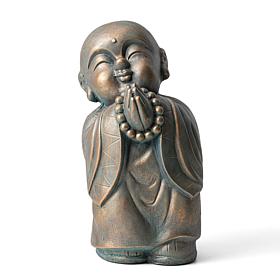 16.5"H MGO Faux Bronze Little Buddha Monk Garden Statue