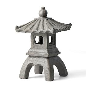 16"H MGO Faux Concrete Pagoda Garden Statue