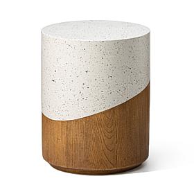 17.25"H MGO Faux Terrazzo & Wood Texture, Stool, Plant Stand, or Table