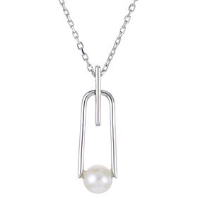18" 6-6.5 mm Cultured Freshwater Pearl Abstract Open Drop Necklace