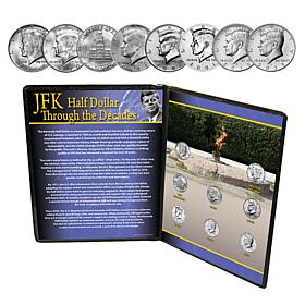 1964-2025 John F. Kennedy Half Dollar Through the Decades - 8 Coins