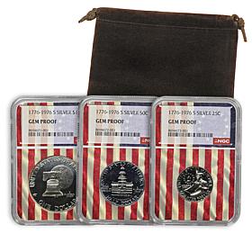 1976 Bicentennial 3-Piece Silver Proof Coin Set