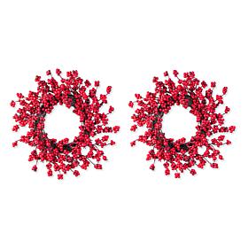 2-piece 14" Christmas Red Berries Wreaths
